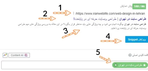 بخش اسنیپت در ویرایشگر وردپرس